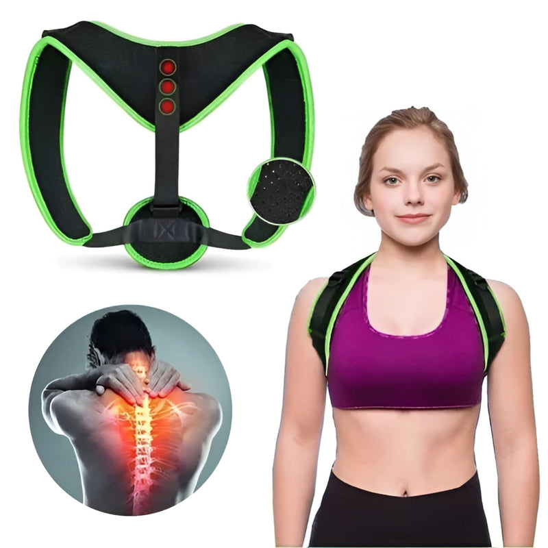 Colete Corretor Postural Magnético Syang Preto/Verde Adulto