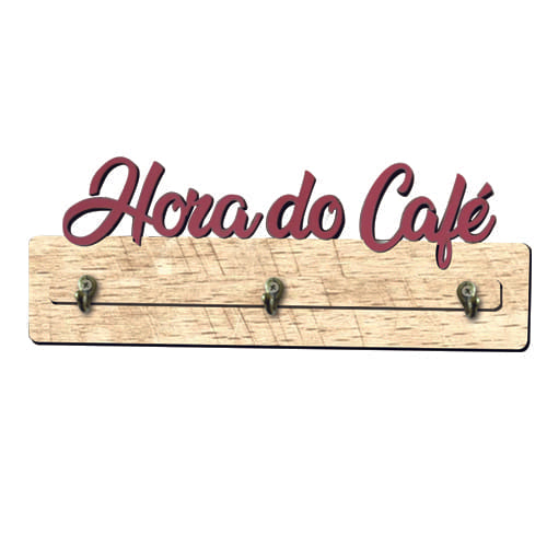 Porta Xícaras de Parede em MDF - Hora do Café