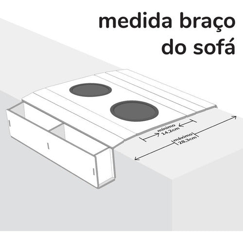 Kit 2 Esteira Mdf Bandeja 2 Porta Controle