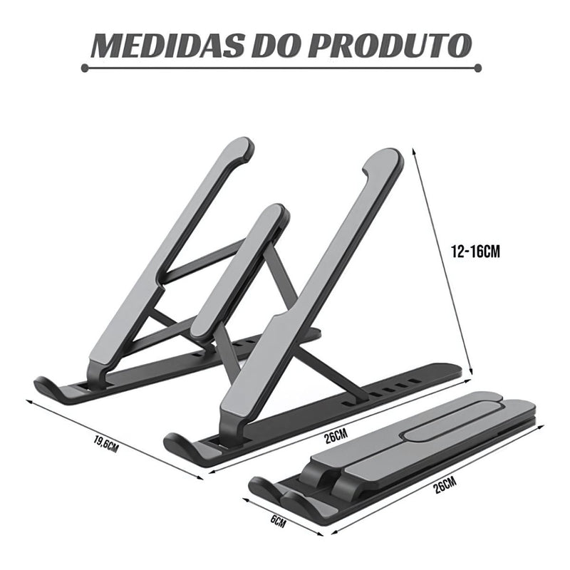 Suporte Para Notebook Premium Dobrável 6 Níveis Ergonomia