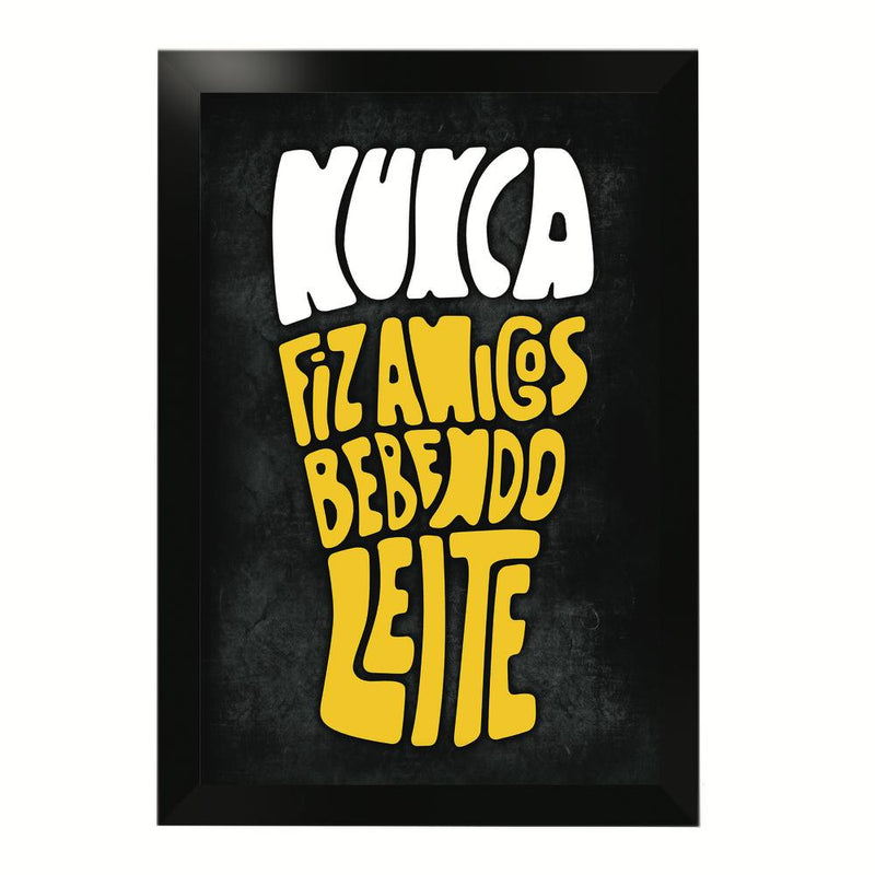 Kit 10 Quadros Placa Decorativa com Moldura Beer - 22x31,5cm