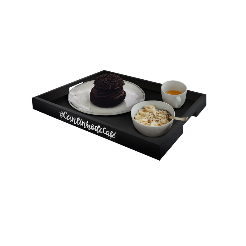 Conjunto Decorativo Cantinho do Café com Bandeja e Placa MDF